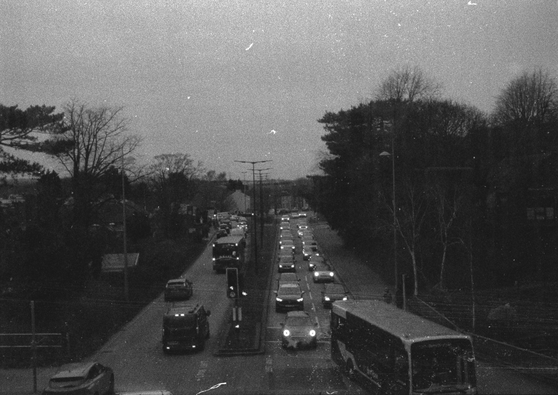 Cars driving on taken from the bridge on Friar’s Square